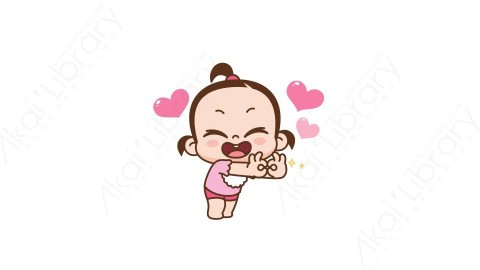 视频素材 可爱呆萌小女孩动态表情包_03_01