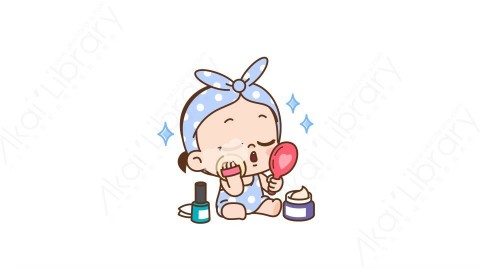 视频素材 可爱呆萌小女孩动态表情包_03_02
