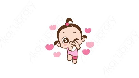 视频素材 可爱呆萌小女孩动态表情包_03_06