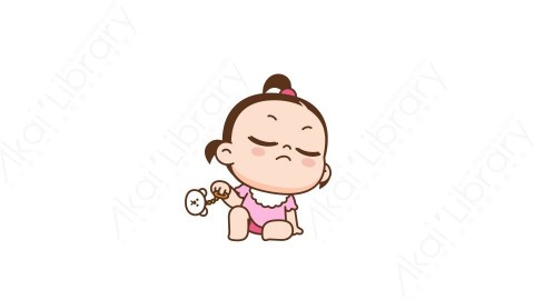 视频素材 可爱呆萌小女孩动态表情包_03_16