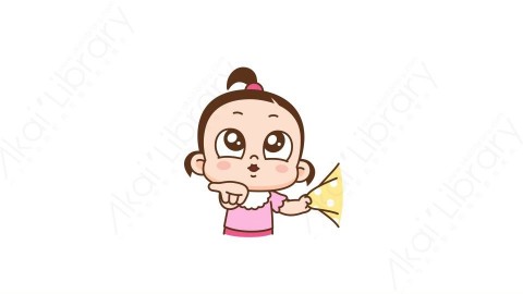 视频素材 可爱呆萌小女孩动态表情包_03_17