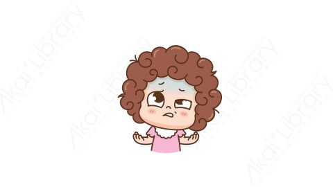 视频素材 可爱呆萌小女孩动态表情包_05_06