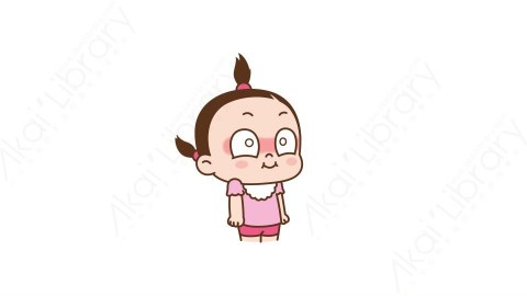 视频素材 可爱呆萌小女孩动态表情包_05_10