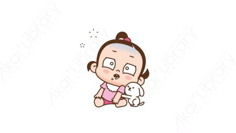 视频素材 可爱呆萌小女孩动态表情包_05_14