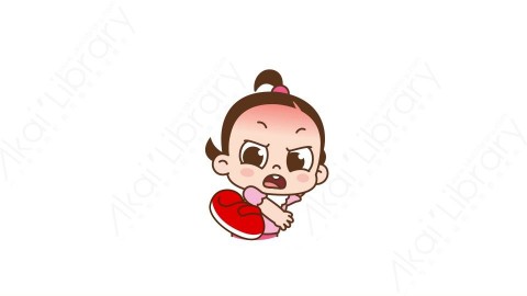 视频素材 可爱呆萌小女孩动态表情包_05_17
