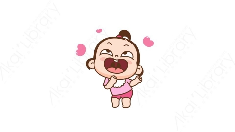 视频素材 可爱呆萌小女孩动态表情包_06_03
