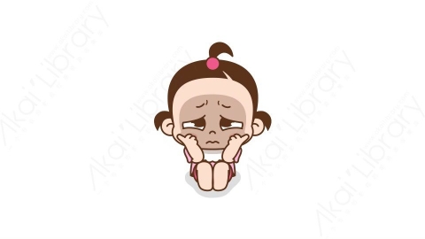 视频素材 可爱呆萌小女孩动态表情包_06_11