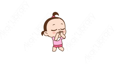 视频素材 可爱呆萌小女孩动态表情包_06_13