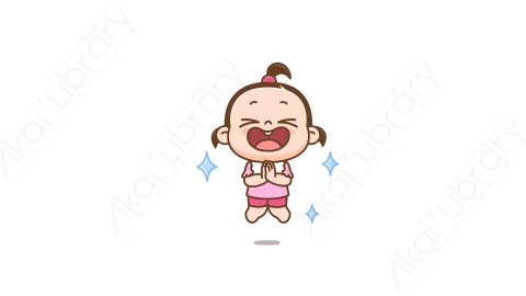 视频素材 可爱呆萌小女孩动态表情包_07_01