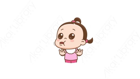 视频素材 可爱呆萌小女孩动态表情包_07_11