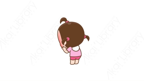 视频素材 可爱呆萌小女孩动态表情包_07_14