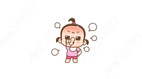视频素材 可爱呆萌小女孩动态表情包_07_19