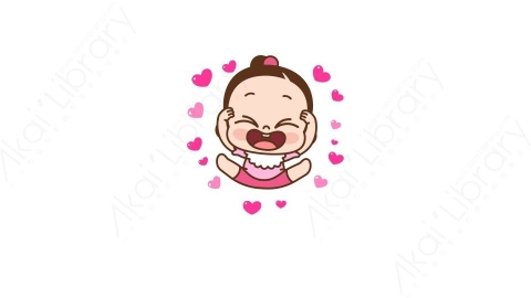 视频素材 可爱呆萌小女孩动态表情包_08_11