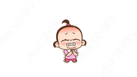 视频素材 可爱呆萌小女孩动态表情包_08_19