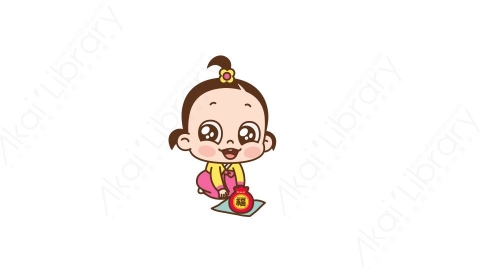 视频素材 可爱呆萌小女孩动态表情包_08_24