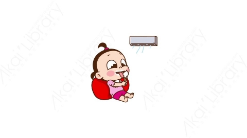 视频素材 可爱呆萌小女孩动态表情包_10_20