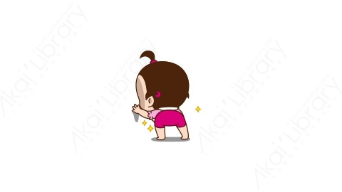 视频素材 可爱呆萌小女孩动态表情包_11_15