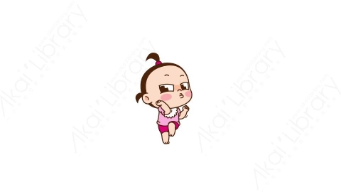 视频素材 可爱呆萌小女孩动态表情包_11_21