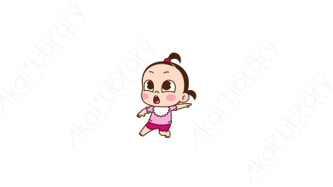 视频素材 可爱呆萌小女孩动态表情包_11_22