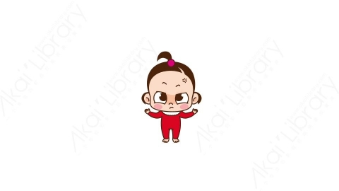 视频素材 可爱呆萌小女孩动态表情包_12_09