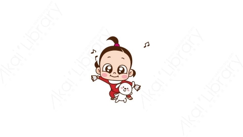 视频素材 可爱呆萌小女孩动态表情包_12_21