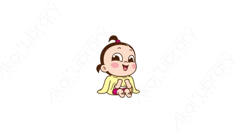 视频素材 可爱呆萌小女孩动态表情包_13_03