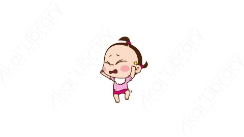 视频素材 可爱呆萌小女孩动态表情包_13_06