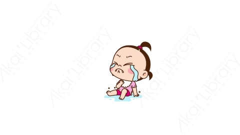 视频素材 可爱呆萌小女孩动态表情包_13_07