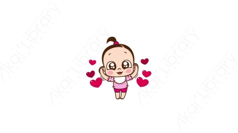 视频素材 可爱呆萌小女孩动态表情包_13_08