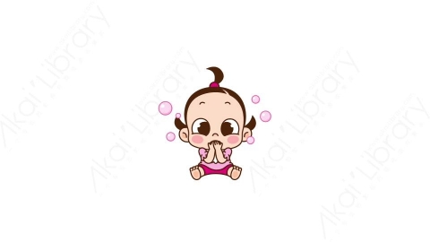 视频素材 可爱呆萌小女孩动态表情包_13_15