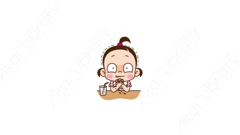 视频素材 可爱呆萌小女孩动态表情包_13_21