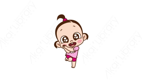 视频素材 可爱呆萌小女孩动态表情包_14_01