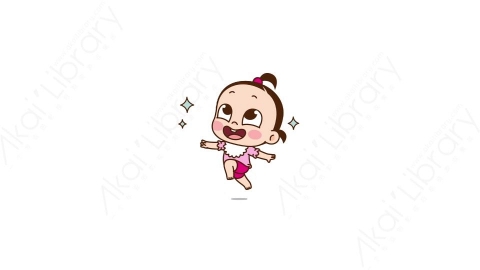 视频素材 可爱呆萌小女孩动态表情包_14_12