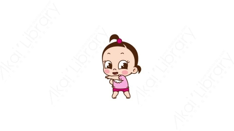 视频素材 可爱呆萌小女孩动态表情包_14_20