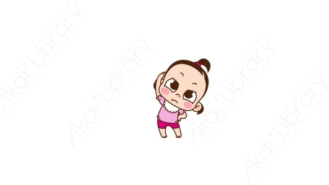 视频素材 可爱呆萌小女孩动态表情包_14_22
