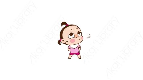视频素材 可爱呆萌小女孩动态表情包_14_24