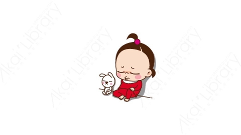 视频素材 可爱呆萌小女孩动态表情包_15_02
