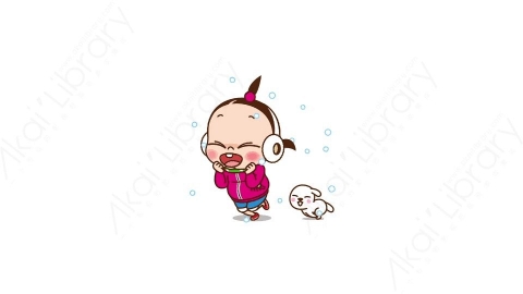 视频素材 可爱呆萌小女孩动态表情包_15_08