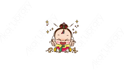 视频素材 可爱呆萌小女孩动态表情包_15_19