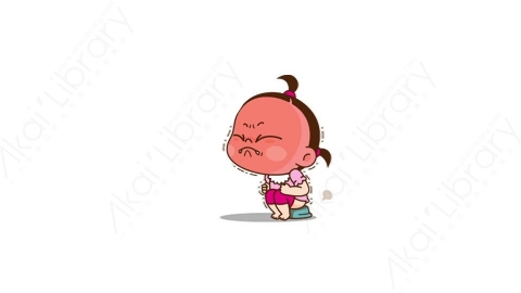 视频素材 可爱呆萌小女孩动态表情包_16_15