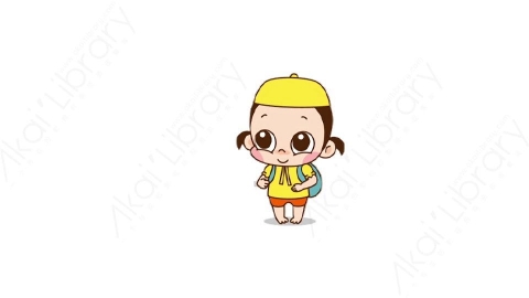 视频素材 可爱呆萌小女孩动态表情包_17_11