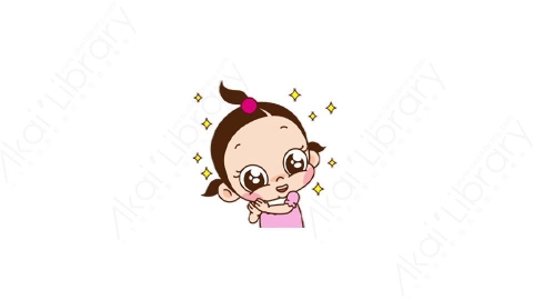 视频素材 可爱呆萌小女孩动态表情包_17_14