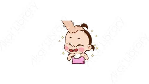 视频素材 可爱呆萌小女孩动态表情包_18_08