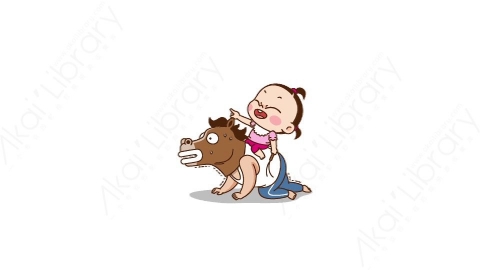 视频素材 可爱呆萌小女孩动态表情包_18_17