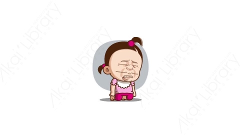 视频素材 可爱呆萌小女孩动态表情包_18_19