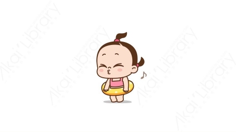 视频素材 可爱呆萌小女孩动态表情包_20_06