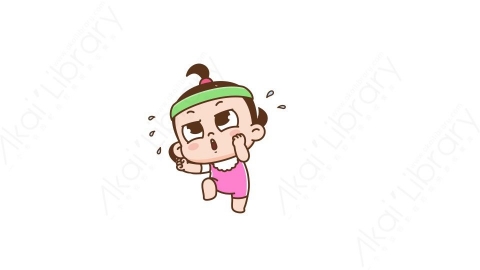 视频素材 可爱呆萌小女孩动态表情包_20_07