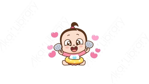 视频素材 可爱呆萌小女孩动态表情包_20_08