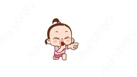 视频素材 可爱呆萌小女孩动态表情包_21_12