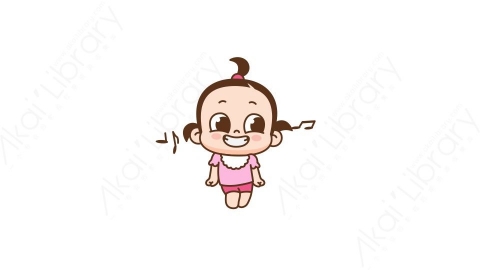 视频素材 可爱呆萌小女孩动态表情包_21_13